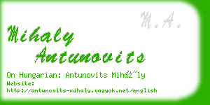 mihaly antunovits business card